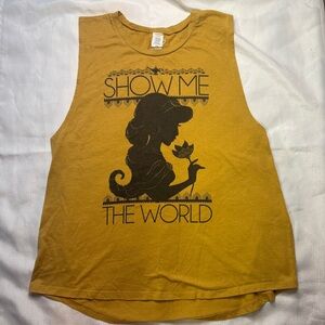 Disney Jasmine Mustard Yellow Muscle Tee - Show Me The World Plus Size 2XL